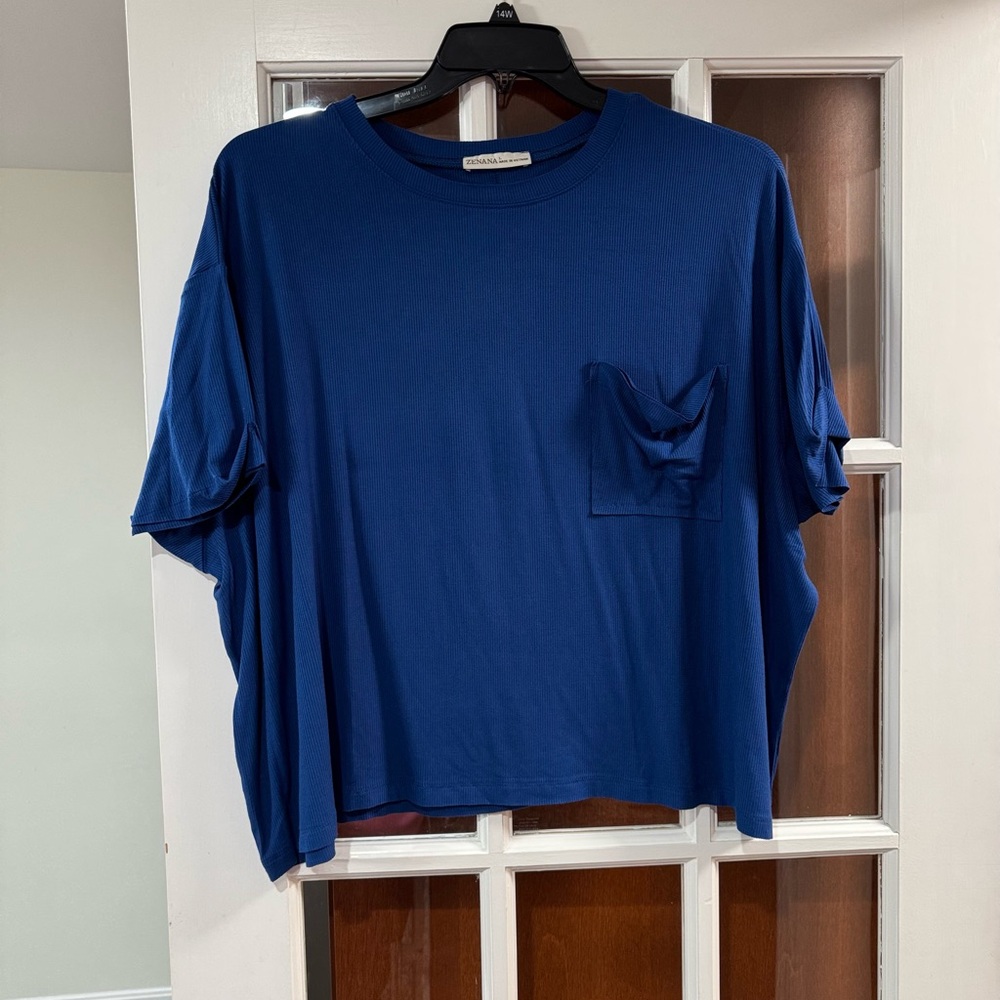 Zenana Outfitters Blue Short Sleeve Tee
